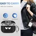 Youtec for Airpods Pro 2nd Generation Case,Don't Touch Me Cool Cover with Lanyard Big Eyes Cute Cartoon for Airpods Pro 2nd Generation Case,Soft Shockproof Cover for Women Men-Grey