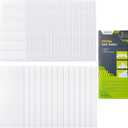 120 Pack Clear 3-Ring Binder Spine Label Holder Stickers with 126 Blank White Inserts, Self-Adhesive Pocket Sleeves for Small Business, Office Supplies (1x3 in)