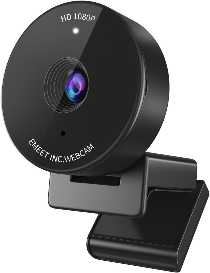EMEET C950 Webcam for PC, 1080P Webcam with Microphone & Privacy Cover, Auto Light Correction, 70 FOV for Personal Use, Plug & Play Web Cam Protect Data, Perfect for Office Professionals & Remote Workers