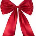 Giant Large Satin Ribbon Bow,25x40inch,Big Giant Bow for Coquette Room Decor,Wedding Birthday Party Backdrop Wall Christmas Tree Decoration (Red) (1PCS)