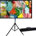 Projector Screen with Stand Outdoor 60 inch 4K HD 1.5-Gain Wrinkle-Resistant Movie Screen, 160° Viewing Angle, Projection Screen for Movie Night and Indoor 【60in】