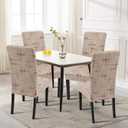 SearchI Printed Dining Room Chair Covers Set of 4, Stretch Kitchen Chair Covers Washable Parsons Chair Slipcover Removable Dining Chair Protectors for Hotel,Ceremony (Brown Wireframe Texture)