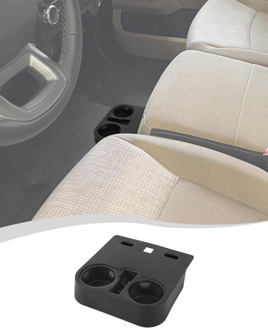 Front Console Cup Holder Compatible with Ford F150/F250/F350/F450 2021-2025, Center Cup Holder Under Front Seat Bottom, Black
