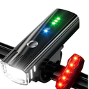 IPSXP Bike Light Set USB Rechargeable Bicycle Front Headlight and Back Taillight 4 Light Modes Easy to Install for Men Women Kids Road Mountain Cycling