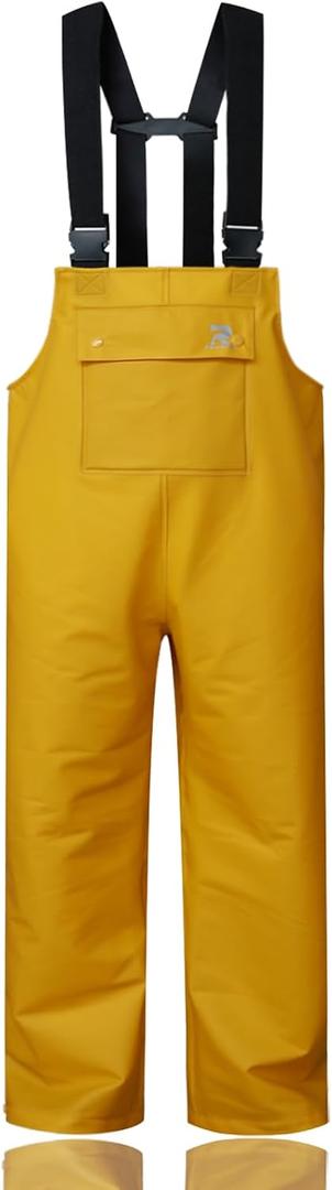 RainRider Rain Pants for Men Women Waterproof Rain Gear Bib Overalls Trousers for Fishing Hunting (Yellow, XL)