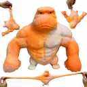 Squeeze Toy, Squishy Monkey Toy,Stretchy Glue-Sand Filled Rubber Gorilla,Elastic Stretchable, Autism,Decompression Toy for Adults and Children Animal for,Gift for Christmas, (Orange Medium)