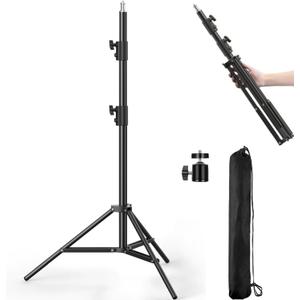 Photography Light Stand, 110"/9.2ft/280cm Portable Reverse Folding Tripod with Travel Bag Aluminum Heavy Duty for Camera,Video,Softboxes,Umbrell,Wedding Outdoor Video Shooting