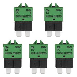 30 Amp Reset Fuse Circuit Breaker E39 Low Profile ATC/ATO Fuse 5 Packs 30A 12V-28V for Car Marine SUV Boat