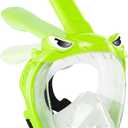 Full Face Snorkel Mask for Kids with 180 Panoramic View, Snorkeling Set Featuring Anti-Leak and Anti-Fog Foldable Dry Top Design for Safe Underwater Adventures Snorkeling Gear for Kids