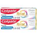 Colgate Total Plaque Pro Release Whitening Toothpaste Pack, Whitening Fluoride Toothpaste, Fights Plaque, Bad Breath, Tartar Buildup, and Helps Protect Teeth from Sensitivity, 2 Pack, 3.0 oz