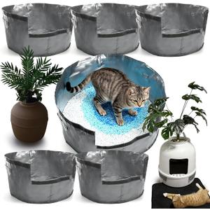 6PCS Cat Litter Box Liners for Hidden Cat Litter Box, Leakproof Waterproof Non-Slip Liner Compatible with Secret Round Boxes, Reusable & Washable, Scratch-Resistant, Machine Washable