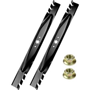 2 Pack 942-04290-X Gator Mower Blades with Nuts Replaces 942-04244A 942-04290A 742-04290A 742-04244A for Cub Cadet MTD Troy-Bilt Craftsman 46 Inch XT1 XT2 LT46 RZT46 LTX1046 Bronco46 Decks