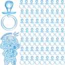 Coume 100 Pcs 2.5 Inch Baby Shower Pacifiers Acrylic Mini Baby Pacifiers Gifts Gender Reveal Party Favors for Gender Neutral Game Birthday Supplies(Blue)