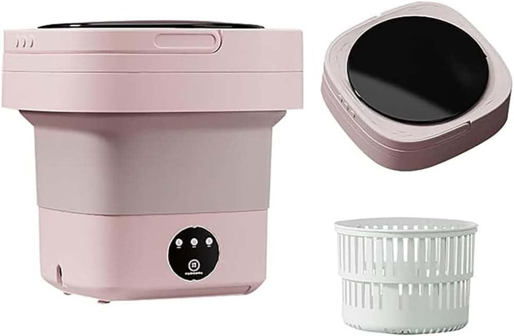 MacLehose Portable Washing Machineand Dryer Combo,10L, Mini Washing Machine, Portable WasherFoldable, For Baby Clothes, Underwear or Small Items, Camping&Travel LaundryApartments, Dormpink