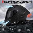 CYRIL Full Face Motorcycle Helmet DOT Approved for Adults, Street Racing, Matte Black, X-Large 
