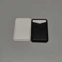 SHANSHUI Phone Wallet Stick on, 2 Pack Premium Leather Credit Card Holder for Phone, Ultra Slim Adhesive Phone Card Holder Compatible with iPhone, Most Smartphones Black White