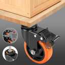 Caster Wheels,4 Inch Casters Set of 4,1/2"-13 x 1 (Screw Diameter 1/2", Screw Length 1.5") Threaded Stem Casters, Locking Industrial Swivel Castors Wheels for Furniture and Workbench Cart