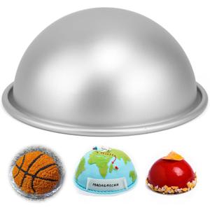 6 Inch Dome Cake Pan, DIY 3D Half Football Soccer Shaped Hemisphere Cake Mold, Aluminum Alloy Cake Molds Nonstick Baking Tools