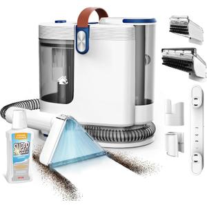 Portable Carpet Cleaner Machine, Carpet Shampooer, 15Kpa Upholstery Cleaner with 3 Tools, 54oz Large Water Tank, 16.4ft Power Cord, Spot and Stain Deep Cleaner for Rug, Couches, Car,Cyan
