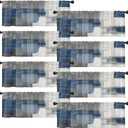 Emvency 8 Pack Blue Valances Window Treatments, Grey White Abstract Modern Art Blackout Adjustable for Living Room Bathroom Bedroom Kitchen Over Sink, 18x52 Inch Rod Pocket Valances