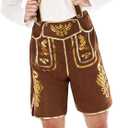 Morph Bavarian Lederhosen Men Costume, Oktoberfest Costumes Mens, Bavarian Costume Mens, Halloween Costumes for Men (X-Large, Brown)