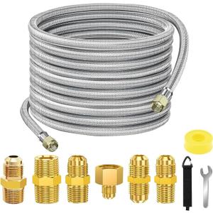 36 FT Propane Hose Extension-High Pressure Braided Gas Line Hose Propane Conversion Kit for BBQ Grill, Fire Pit, Heater (36FT)