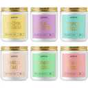 AOOVOO Scented Candles Set - 6 Pack Candles for Women, Lavender/Lilac/Vanilla/Floral/Rose/Breeze, Soy Candle Gifts for Home Scented, 42 oz, 300 Hours Burn Time
