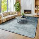 Washable Rug 5x7 Area Rugs for Living Room - Stain Resistant Non-Slip Backing Boho Rug for Bedroom,Durable & Ultra-Thin Vintage Large Area Rug(5x7,Blue)