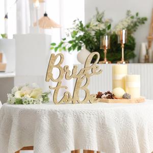 Bride to Be Wooden Sign Gold Shining Bridal Shower Table Decor for Batcholette Party Table Centerpieces Photo Booth Props Background for Wedding Party Anniversary Supplies