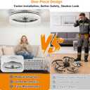 Ceiling Fan with Lights,20" Flush Mount Ceiling Fans,6 Speeds 3CCT Dimmable LED, Quiet DC Motor for Bedroom Living Room Modern Ceiling Fans with Light