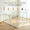 24" H Clear Dog Playpen Indoor, Acrylic Dog Cage with Door 8 Panels | Metal Frame Play Pen Easy Assemble Pet Fence, DIY Foldable Puppy Pen for Ducks Cat Rabbit Small & Medium Pets- White