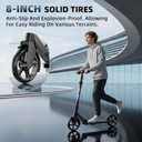 Scooters for Kids 8-12, Teens & Adults - Hand Brake & Bell, 8-inch Wheels, Adjustable Height, Foldable KIck Scooter, Upgrade Framework, Max Load 240LBS