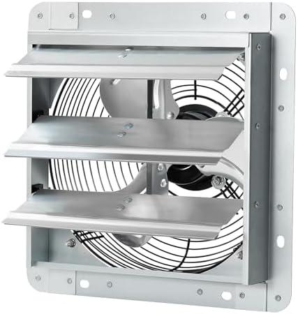 GCJ 24 Inch Shutter Exhaust Fan Wall Mounted, High-Speed 1450 RPM, Attic Fan, Suitable for Ventilation, Extraction, and Exhaust in Garages, Greenhouses, Shops, Attics, and Sheds