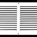 HVAC Premium 20'' x 6'' [Duct Opening] Flat Stamped Steel Return Air Grille - Sidewall and Ceiling - HVAC Vent Duct Cover - White [Outer Dimensions: 21.75''w X 7.75''h]