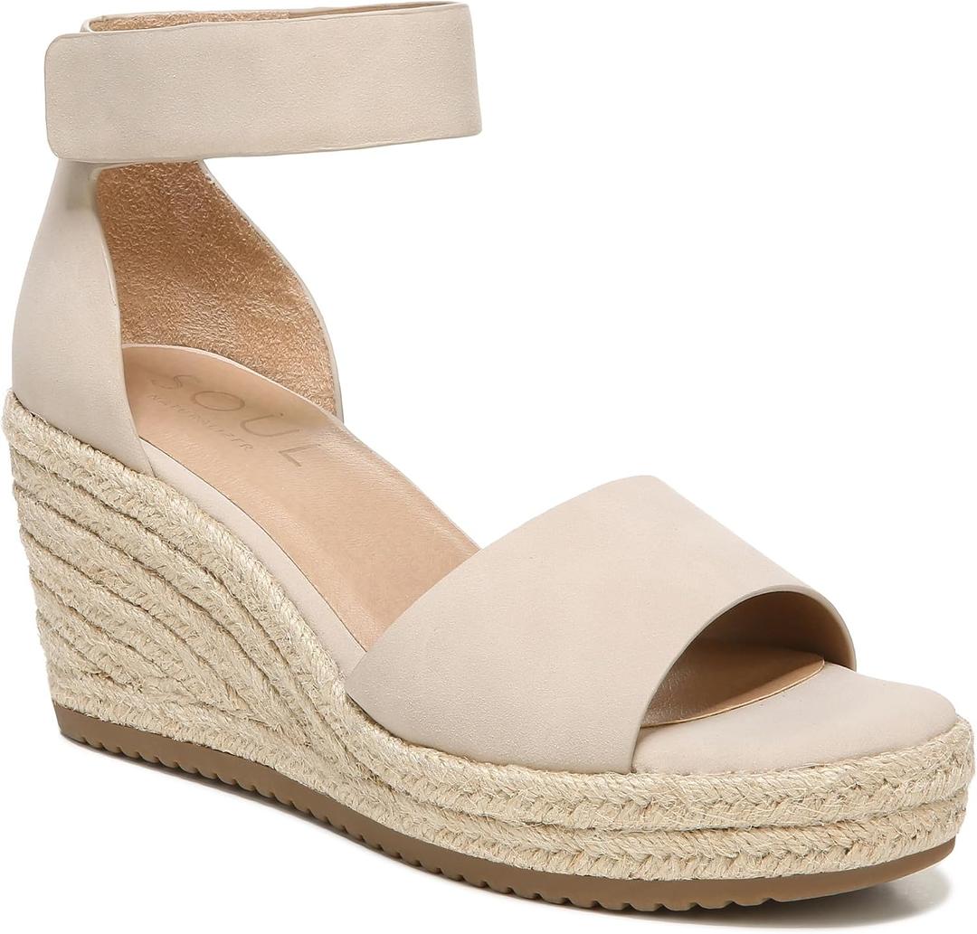 Naturalizer SOUL Women's Oakley Wedge Sandal White 9 M