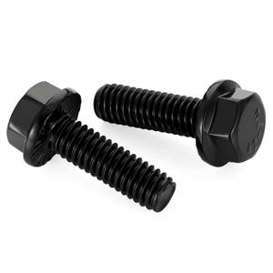 5/16-18 x 1-1/4" Flanged Hex Head Bolts Flange Hexagon Screws, Stainless Steel A2 Black Finish, DIN 6921, 15 PCS