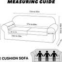 Sofa Slipcover with Armrest Pockets 3-Piece Set, Stretch Faux Leather Couch Cover for 2-Cushion Couches(Fits 72-92") - Non-Slip, Machine Washable, Pet & Kid Friendly - Navy