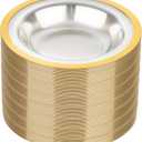 Liacere 60Pcs Gold Plastic Bowls - Disposable Clear and Gold Dessert Bowl - 12OZ Premium Plastic Soup Bowls for Wedding & Christmas & New Year