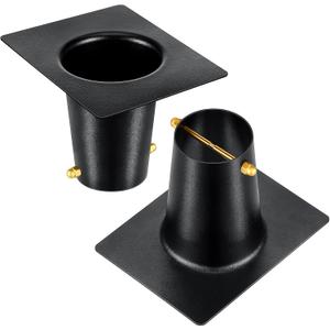 Ripeng 2 Pack Rain Chain Gutter Adapter Black Metal Rain Chain Adapter Aluminum Installation Accessories for Outside Gutters Downspout(2 Pack)