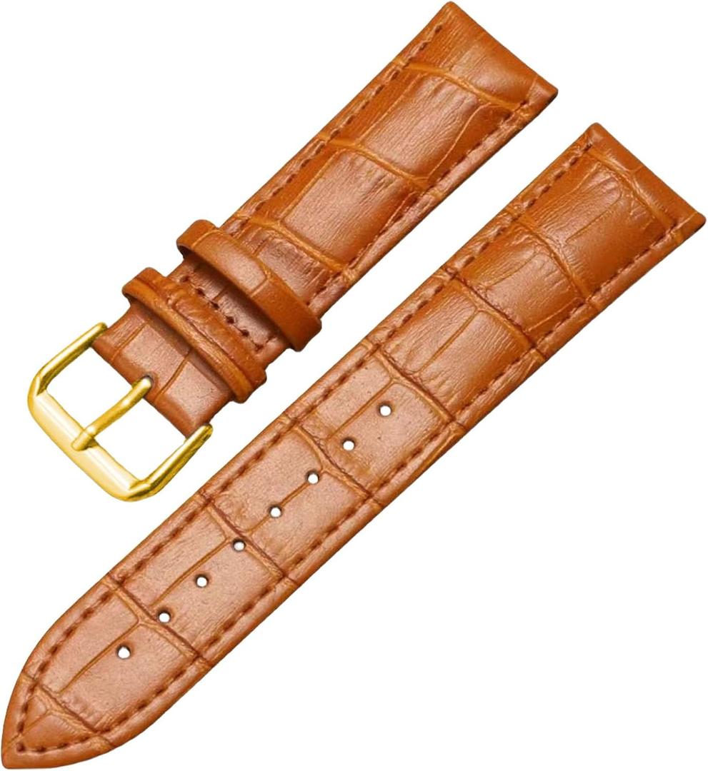 Genuine Leather Watch Bands for Men Women Quick Release Soft Calfskin Italian Leather Alligator Embossed Strap Business Casual Universal Replacement Band 12mm 
