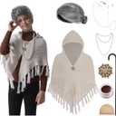 EBYTOP Old Lady Costume for Kids 100 Days of School Costume for Girls 100th Day Grandma Dress Up,Set2
