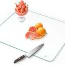 Tempered Glass Cutting Board for Kitchen Counter, Clear Cutting Board for Countertop with Rubber Feet  Heat, Scratch, Shatter Resistant, Dishwasher Safe, Easy to Clean, 18x24"