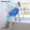 Queenmore Large Recovery Suit for Dogs After Surgery Blue,L Professional Pet Recovery Shirt Dog Abdominal Wounds Bandages, Adjustable Pet Surgery Recovery Suit