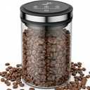 Vacuum Coffee Canister, Airtight Coffee Container with Graduated Scale and Vacuum Duration Display. Features Transparent Borosilicate Glass Construction and a 1.6L Large Capacity
