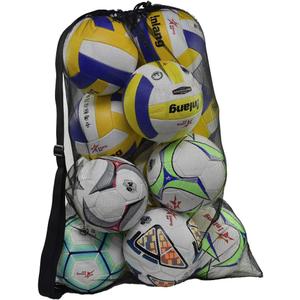Heavy Duty Mesh Ball Bag, Drawstring Sport Equipment Storage Bag for Basketball, Soccer, Sports Beach and Swimming Gears with Adjustable Shoulder Strap Outdoor Organizer