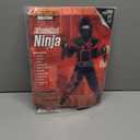 Spooktacular Creations Ninja Costume Kids, Muscle Ninja Deluxe , Toddler Unisex Kungfu Halloween Costumes , Red, 3T (Suit Only)