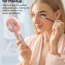 Portable Handheld Misting Fan, 4000mAh USB Rechargeable Personal Mister Foldable Fan Battery Operated Spray Water Mist Fan Makeup Small Face Steamer for Travel Outdoors Office pink