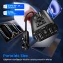 300W Power Inverter DC 12V to 110V AC Car Inverter with TypeC 30W & 3 USB-A interfaces, Dual AC Adapter for Laptops Charger