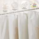 Easter Shower Curtain, 3D Tufted Bunny Embroidery Easter Spring Shower Curtain for Bathroom Waterproof Fabric with 12 Hooks Rustic Rabbit Jacquard Bathroom Decorations 72 X72 Inch (Beige)