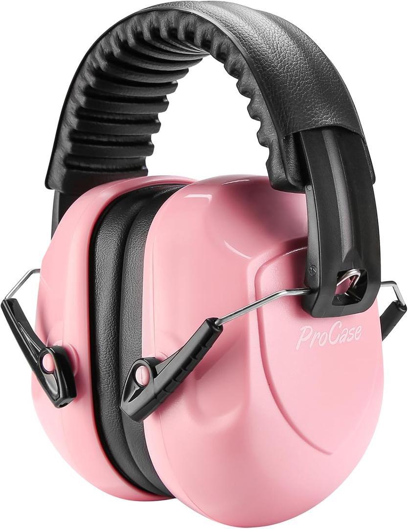 ProCase Noise Reduction Ear Muffs, Sound Proof Ear Protection, NRR 28dB Noise Cancelling Headphones for Adults Kids Autism, Hearing Protection for Shooting Gun Range Mowing -Pink